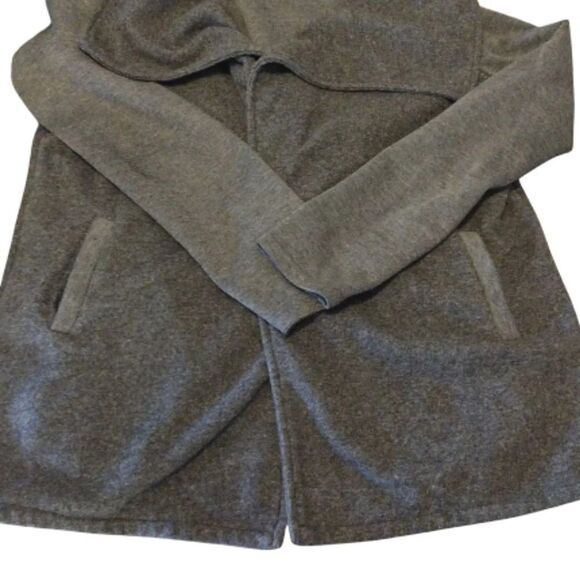 Doe & Rae Grey Two Tone Open Front Knit Cardigan with Pockets Medium - Picture 8 of 14